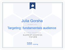 Julia Gorsha. Targeting: fundamentals audience